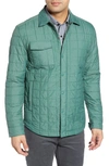 Cutter & Buck Rainier Primaloft(r) Insulated Shirt Jacket In Hunter Melange