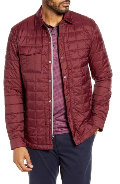 Cutter & Buck Rainier Primaloft(r) Insulated Shirt Jacket In Bordeaux