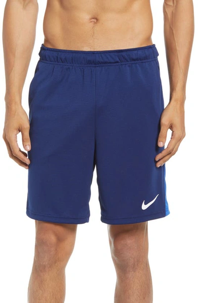 Nike Fly Training Football Shorts 5.0 In Blue Void/ Game Royal/ White