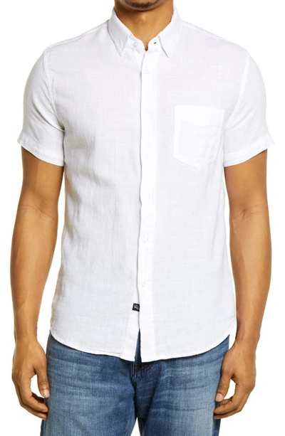 Rails Fairfax Short Sleeve Button-up Cotton Shirt In White