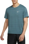 Nike Dri-fit Miler Reflective Running T-shirt In Hasta/ Silver