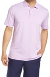 Peter Millar Jubilee Stripe Short Sleeve Performance Polo In Lilac Blossom
