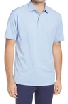 Peter Millar Jubilee Stripe Short Sleeve Performance Polo In Blue/ Palmer Pink