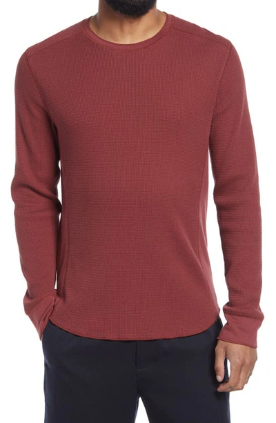 Vince Regular Fit Long Sleeve Thermal Top In Cinnamon