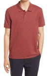 Vince Classic Regular Fit Polo In Cinnamon