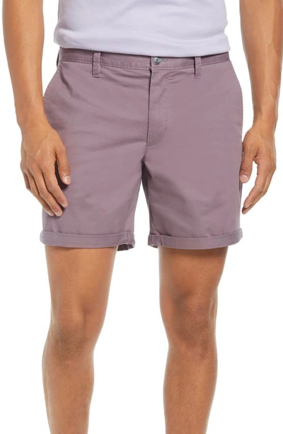 Open Edit Stretch Cotton Skinny Chino Shorts In Purple Opal