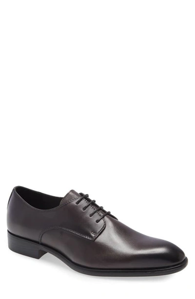 Nordstrom Dax Plain Toe Derby In Dark Grey Leather