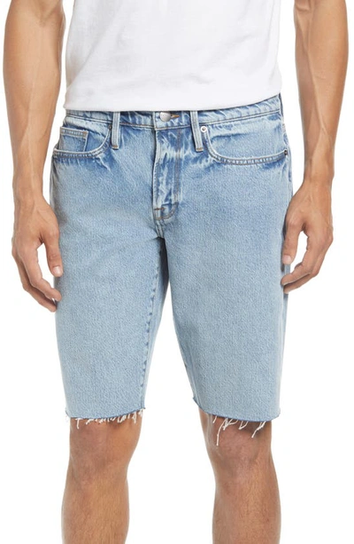 Frame Men's L'homme Five-pocket Relaxed Denim Shorts In Indigo Shred Light