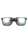Oakley 59mm Polarized Square Sunglasses In Matte Black/ Deep Polarized