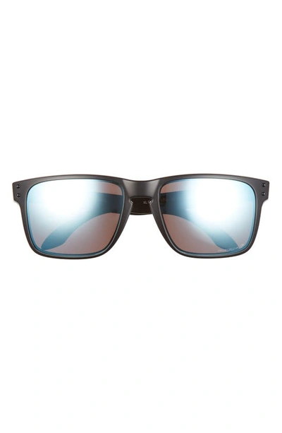 Oakley 59mm Polarized Square Sunglasses In Matte Black/ Deep Polarized