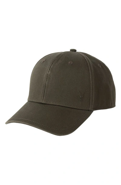 Allsaints Ramskull Baseball Cap In Khaki Brown