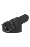 Allsaints Men's Ramskull Leather Belt In Black Gunmetal