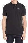 Barbour Logo Embroidered Polo Shirt In New Navy