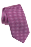 David Donahue Microdot Silk Tie In Pink