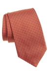 David Donahue Microdot Silk Tie In Orange
