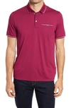Ted Baker Tortila Slim Fit Tipped Pocket Polo In Purple
