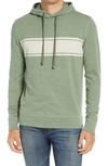 Faherty Surf Stripe Slub Hoodie In Olive White Stripe