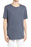 Selected Homme Brook Raw Edge T-shirt In Navy Blazer