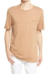 Selected Homme Brook Raw Edge T-shirt In Burro Melange