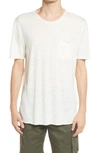 Selected Homme Brook Raw Edge T-shirt In Off White