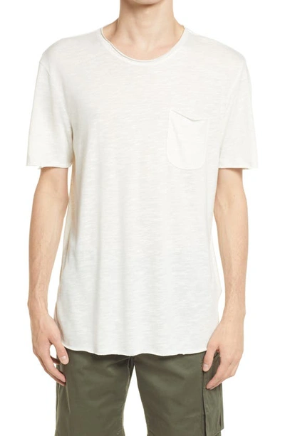 Selected Homme Brook Raw Edge T-shirt In Off White