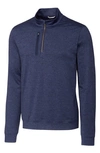 Cutter & Buck Stealth Regular Fit Half Zip Pullover In Liberty Navy