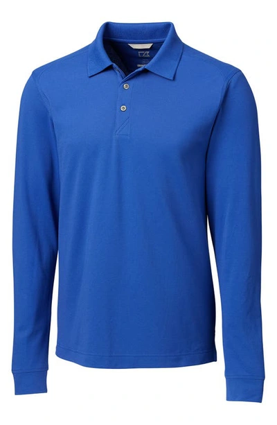 Cutter & Buck Advantage Long Sleeve Pique Performance Polo In Chelan