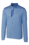 Cutter & Buck Stealth Regular Fit Half Zip Pullover In Tour Blue