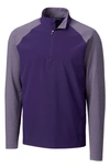 Cutter & Buck Response Hybrid Overknit Quarter Zip Pullover In College Purple