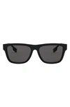 Burberry 56mm Rectangular Sunglasses In Black