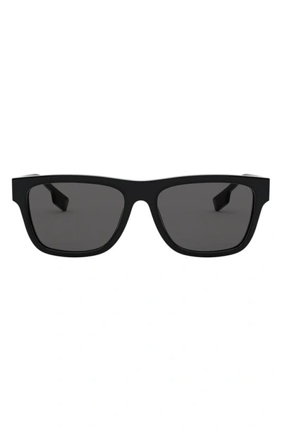 Burberry 56mm Rectangular Sunglasses In Black