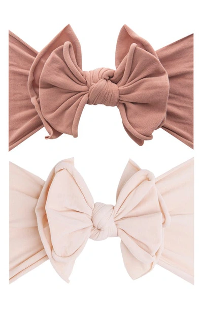 Baby Bling 2-pack Fab-bow-lous Headbands In Putty/petal