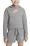 Nike Sportswear Club Fleece Big Kids' (girls') Hoodie In Grey