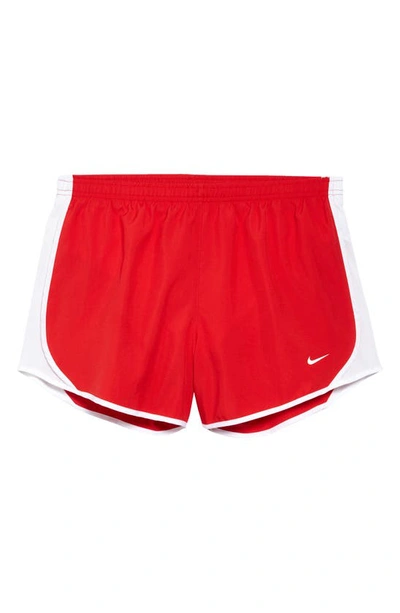 Nike Kids' Dri-fit Tempo Shorts In Sport Red/ White/ White/ White