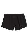 Nike Kids' Dri-fit Tempo Shorts In Black/ Black/ Black/ White