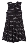 Nordstrom Kids' Easy Knit Dress In Black- White Dot