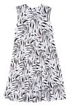 Nordstrom Kids' Easy Knit Dress In White- Black Animal Stripes