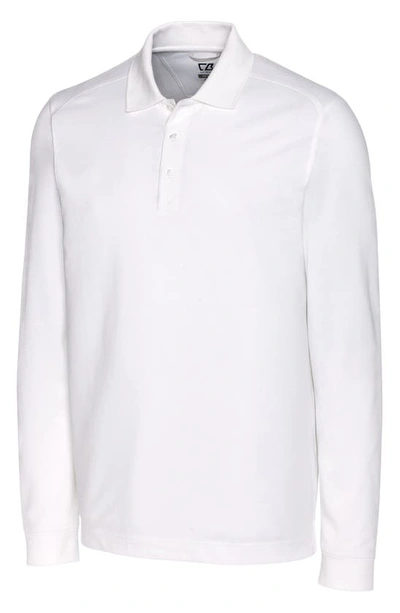 Cutter & Buck Long Sleeve Piqué Performance Polo In White