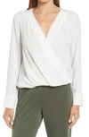 Halogenr Cross Front Blouse In Ivory Cloud