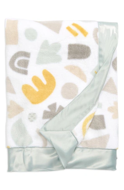 Nordstrom Baby Print Plush Blanket In White Geo Blocks