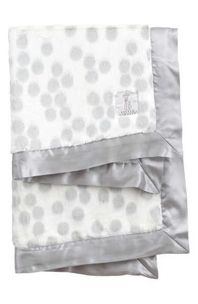 Little Giraffe Confetti Satin Trim Blanket In Silver