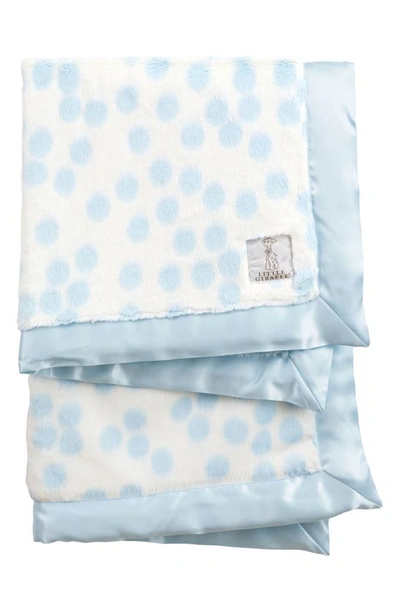 Little Giraffe Confetti Satin Trim Blanket In Blue