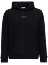 Valentino Jersey Hoodie With Logo Print In Black
