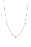 Bony Levy Floating 3-diamond Necklace In 18k White Gold