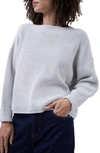 French Connection Millie Mozart Waffle Knit Sweater In Dove Grey Melange