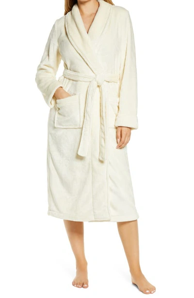 Nordstrom Bliss Plush Dressing Gown In Ivory Vanilla