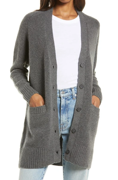 Treasure & Bond Cozy Button Front Cardigan In Grey Medium Charcoal Heather