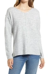 Caslonr High/low V-neck Sweater In Grey Heather