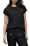 Allsaints Womens Black Anna Crewneck Cotton T-shirt 16