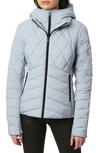 Bernardo Puffer Jacket With Removable Bib & Hood In Frost Grey